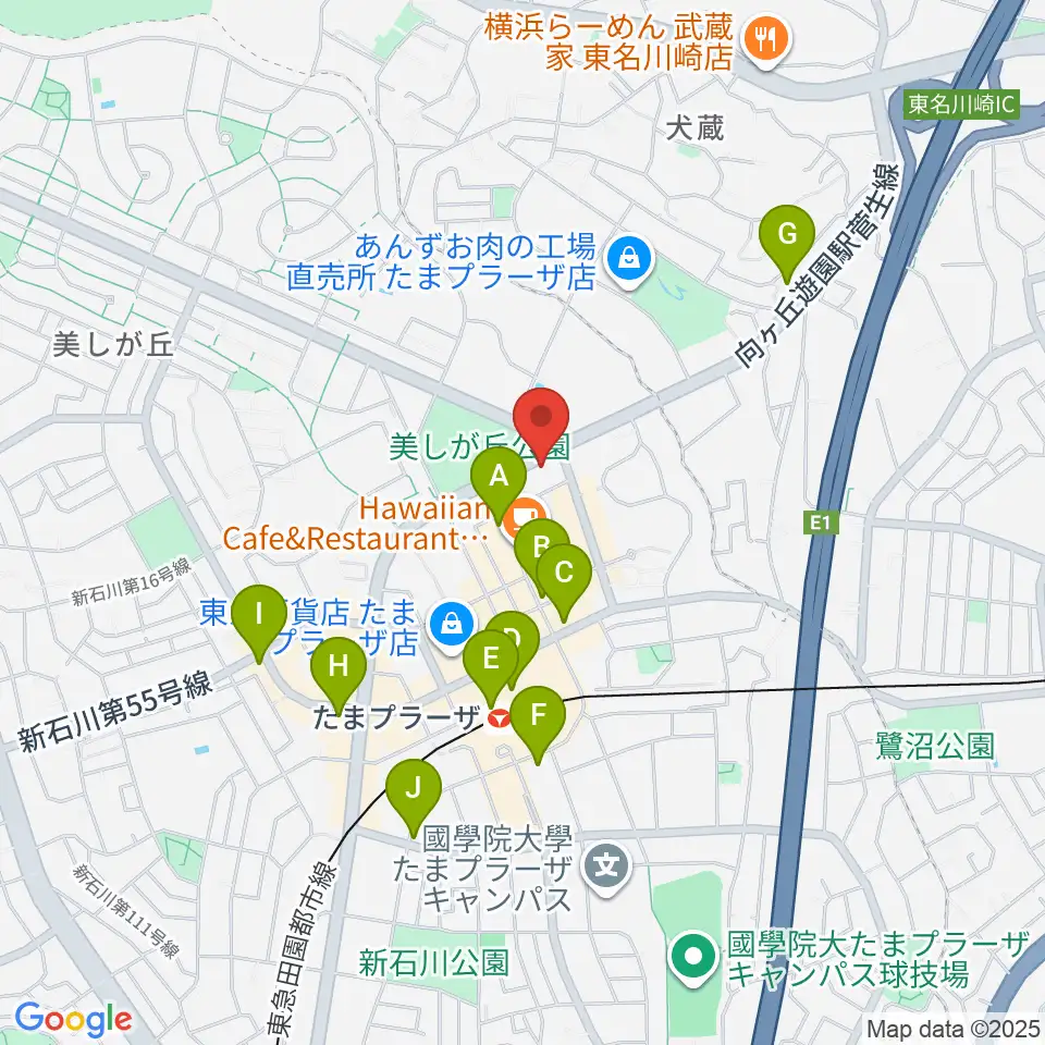たまプラーザ STUDIO21周辺のコンビニエンスストア一覧地図