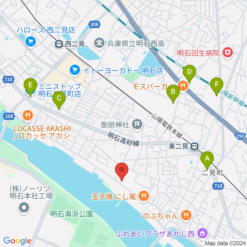 仁科カオルギター教室周辺のコンビニエンスストア一覧地図