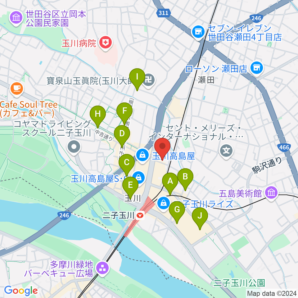 東京音実劇場周辺のコンビニエンスストア一覧地図