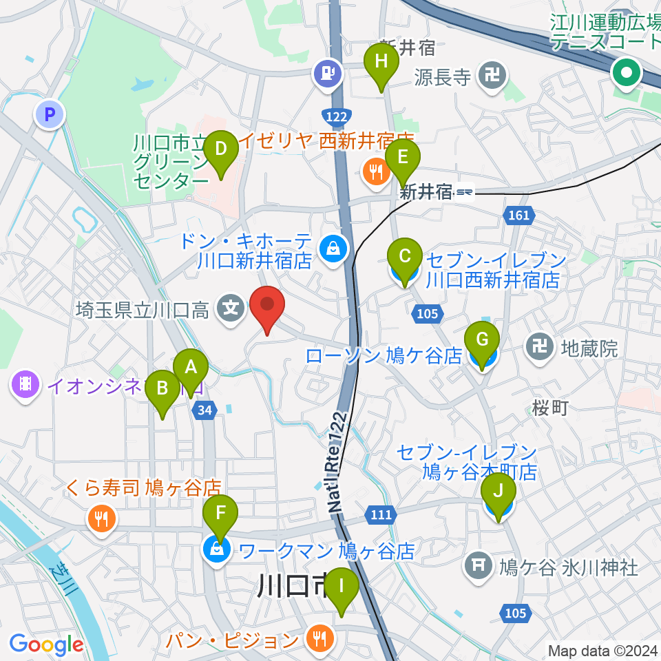 クラシカルスタジオ カルーソ周辺のコンビニエンスストア一覧地図