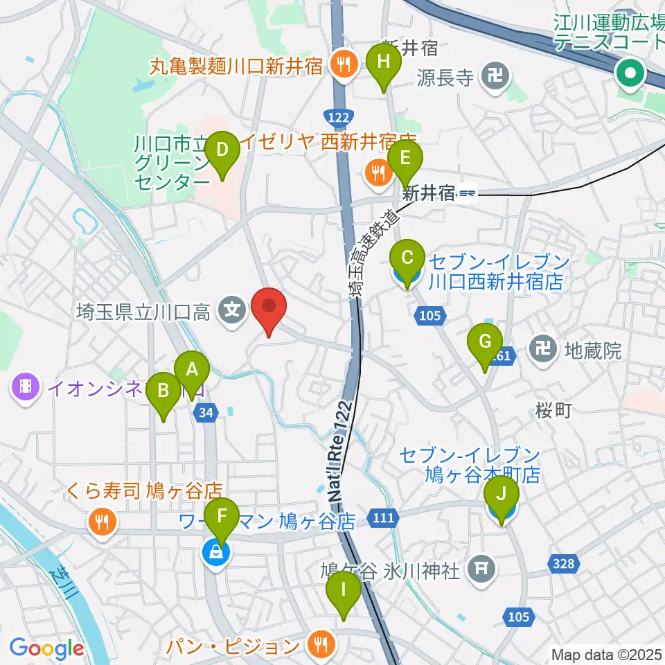 クラシカルスタジオ カルーソ周辺のコンビニエンスストア一覧地図