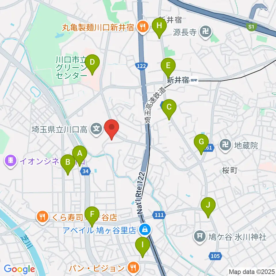 クラシカルスタジオ カルーソ周辺のコンビニエンスストア一覧地図