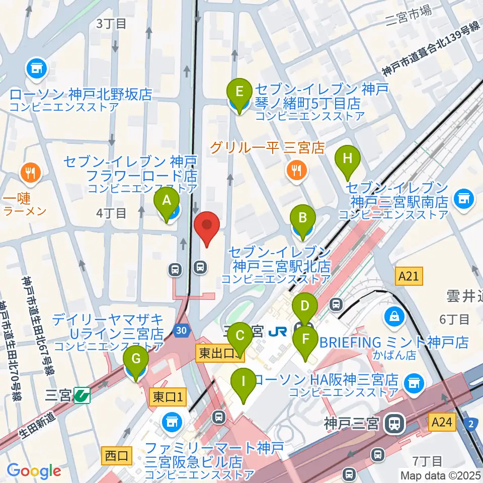 サウンド・トア周辺のコンビニエンスストア一覧地図