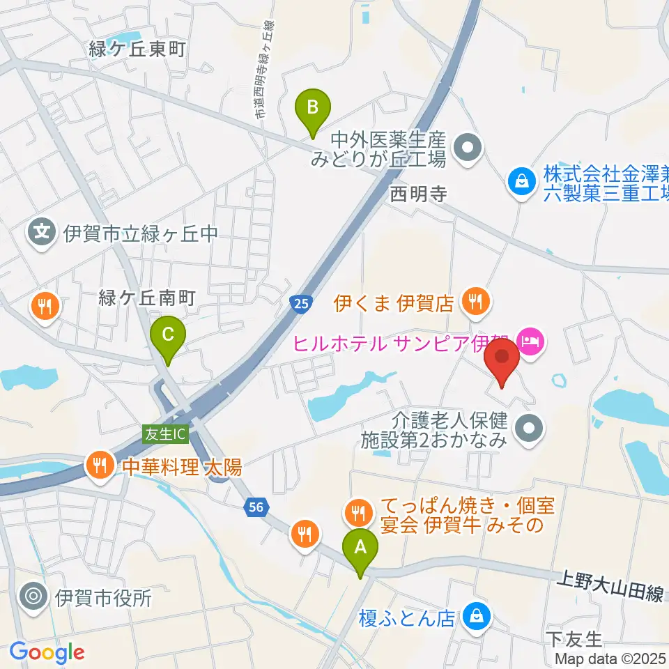 伊賀市文化会館周辺のコンビニエンスストア一覧地図