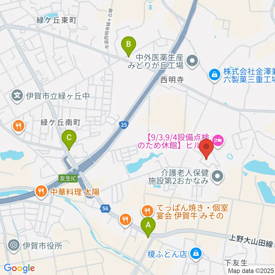 伊賀市文化会館周辺のコンビニエンスストア一覧地図
