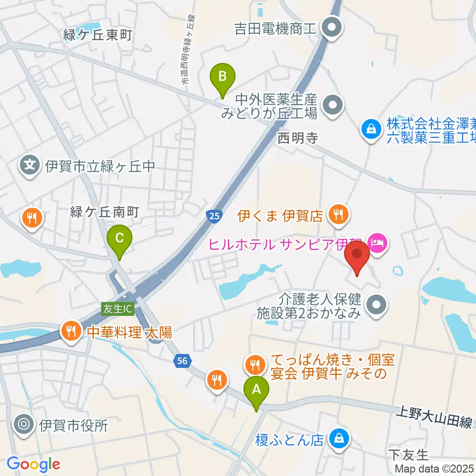 伊賀市文化会館周辺のコンビニエンスストア一覧地図