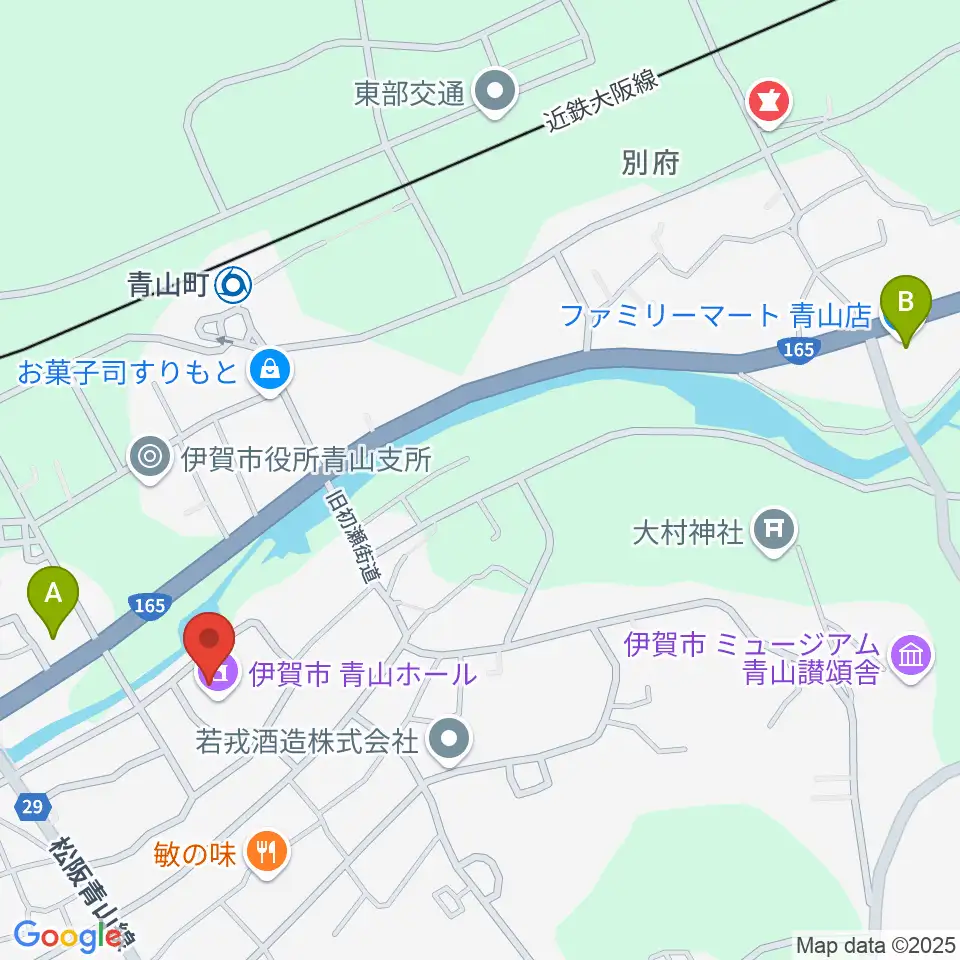 青山ホール周辺のコンビニエンスストア一覧地図