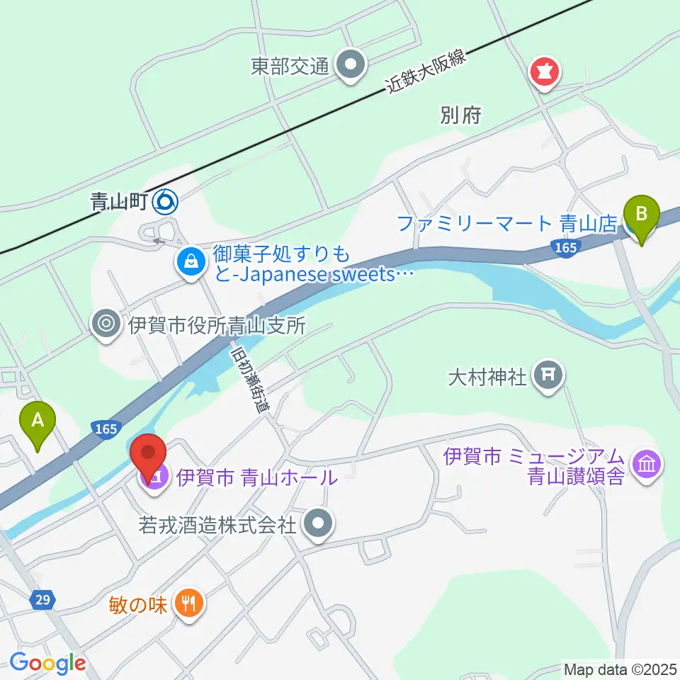 青山ホール周辺のコンビニエンスストア一覧地図