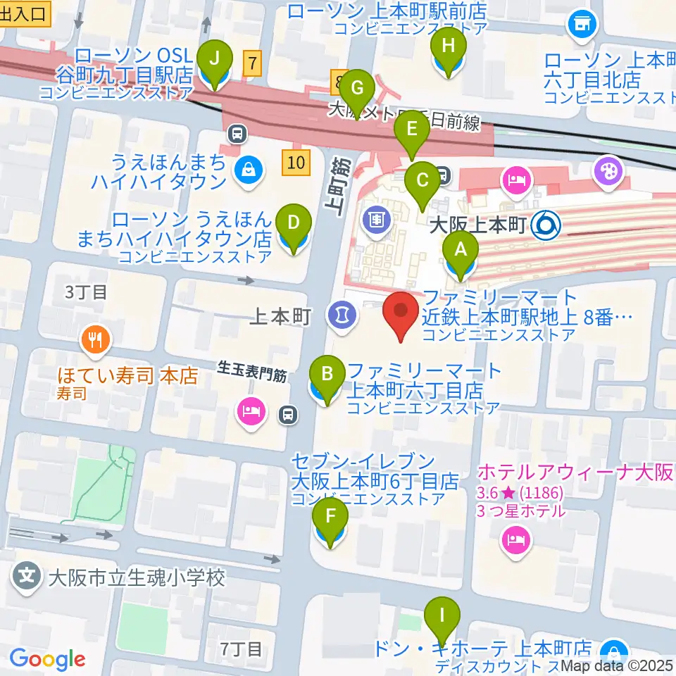 新歌舞伎座周辺のコンビニエンスストア一覧地図