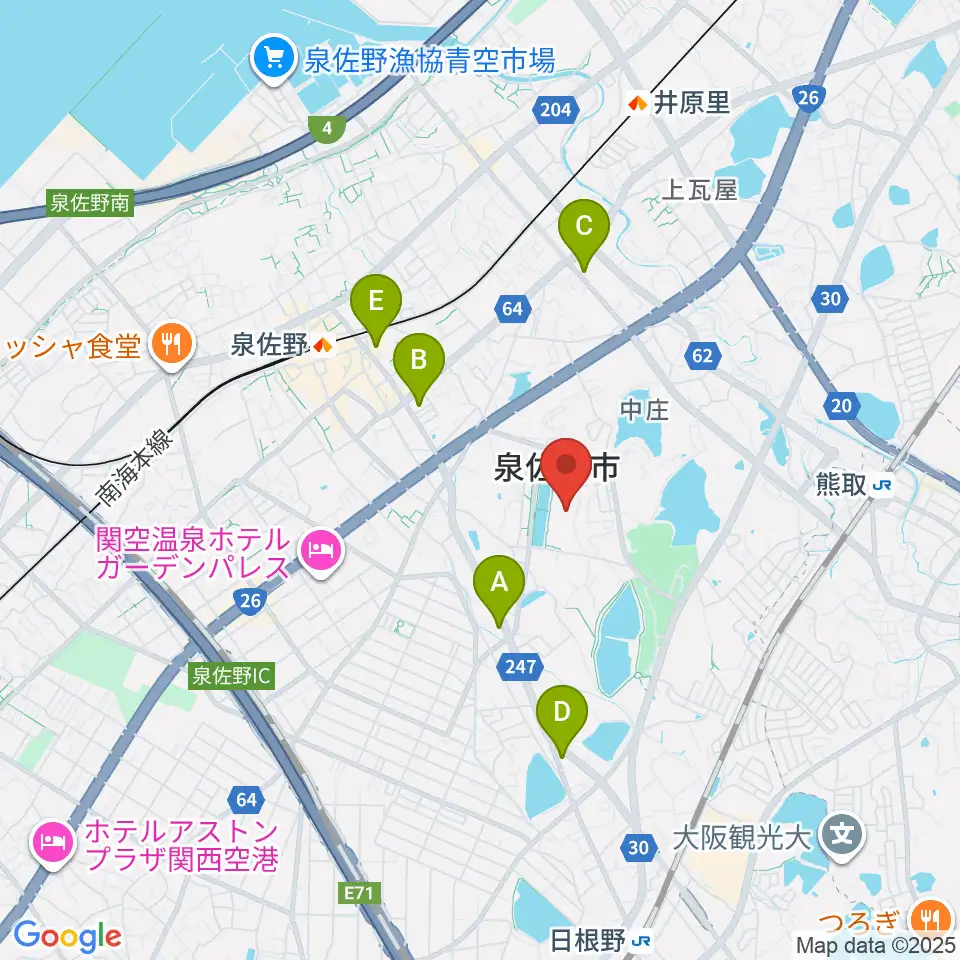 エブノ泉の森ホール周辺のコンビニエンスストア一覧地図