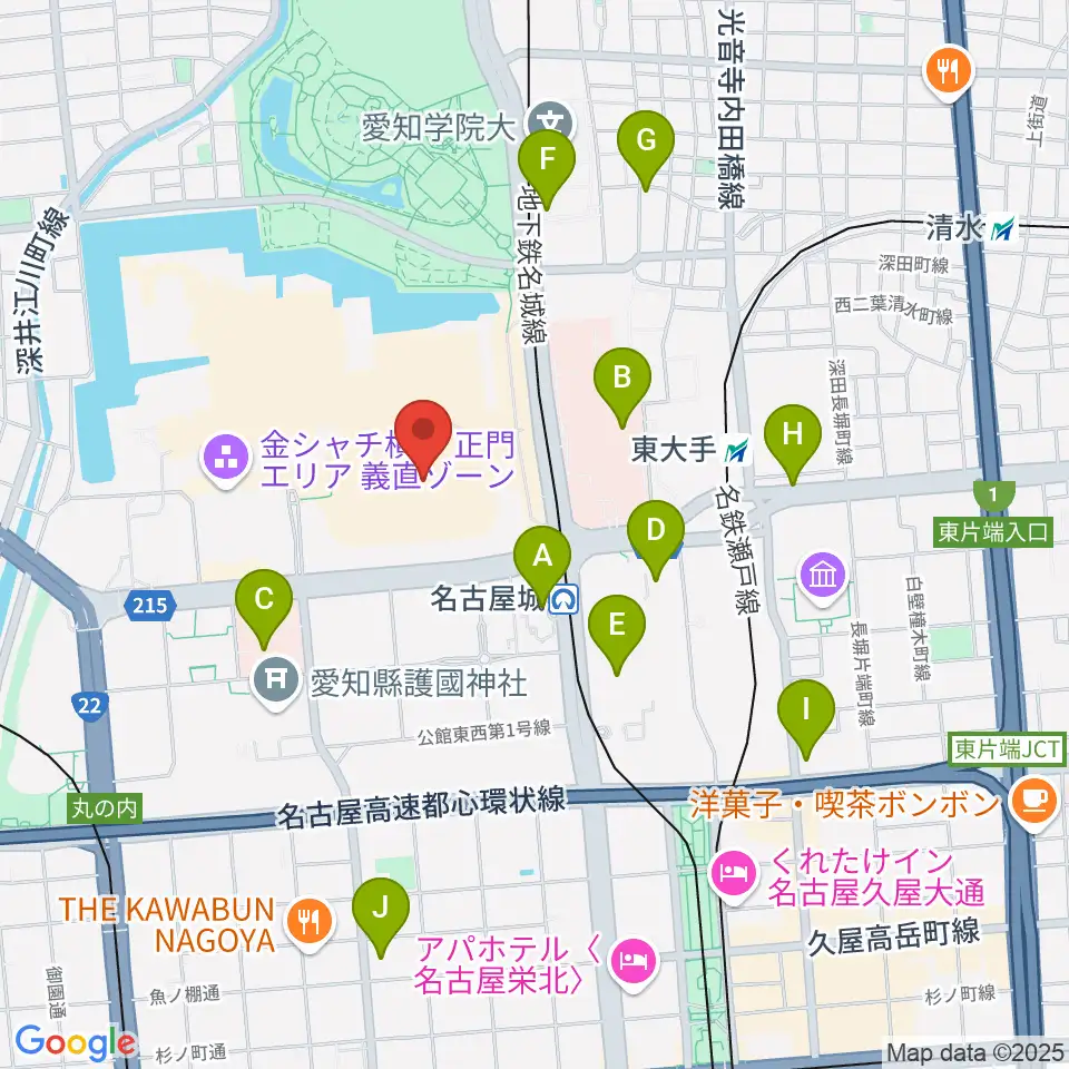 愛知県体育館周辺のコンビニエンスストア一覧地図