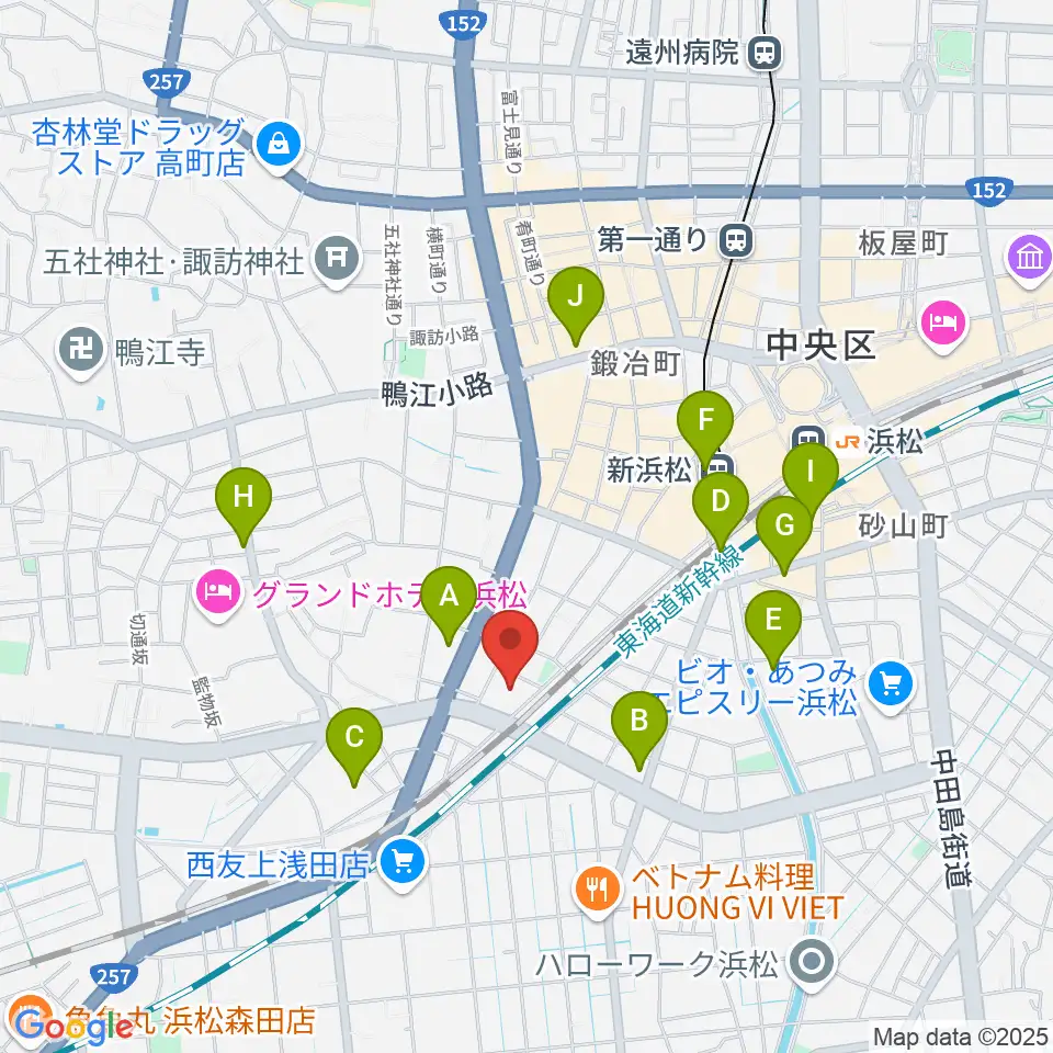 浜松市福祉交流センター周辺のコンビニエンスストア一覧地図