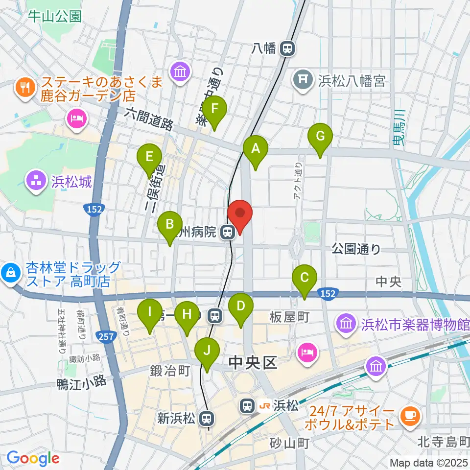 クリエート浜松周辺のコンビニエンスストア一覧地図