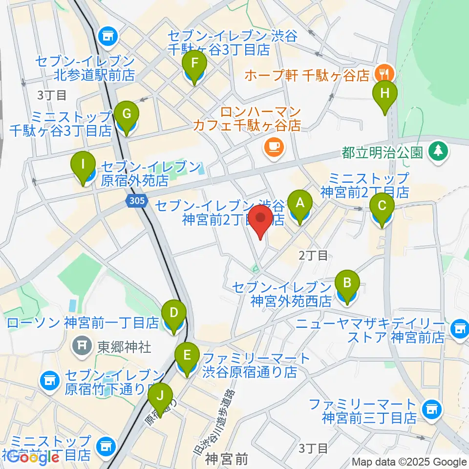 STUDIO SHANGRI-LA周辺のコンビニエンスストア一覧地図