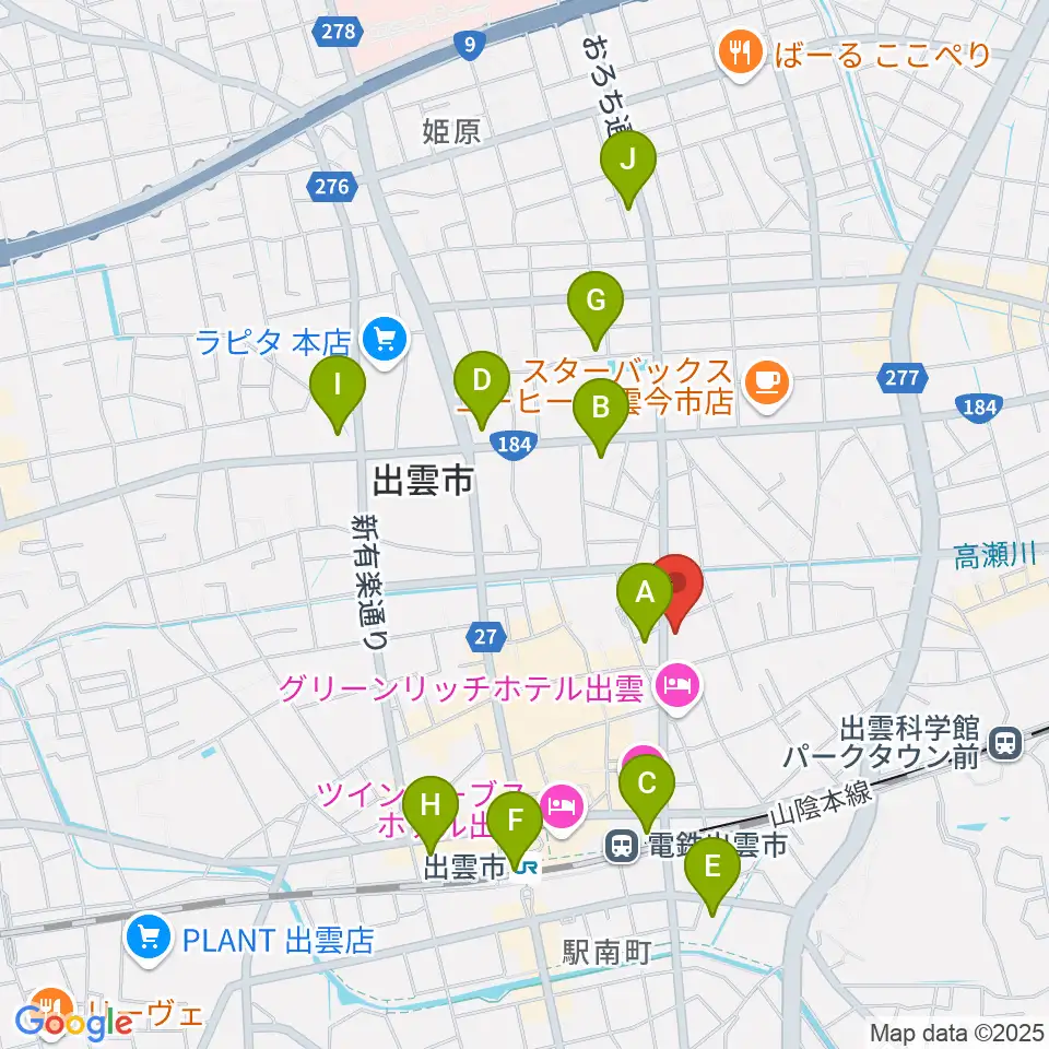 アツタ音楽教室 今市センター教室周辺のコンビニエンスストア一覧地図
