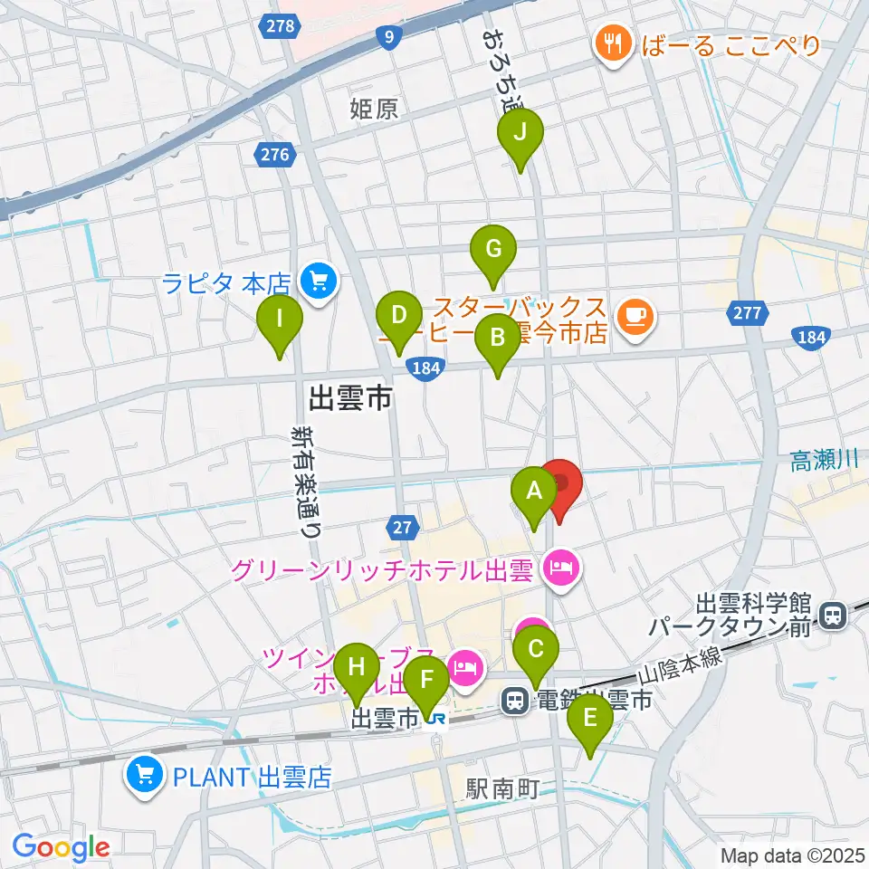 アツタ音楽教室 今市センター教室周辺のコンビニエンスストア一覧地図