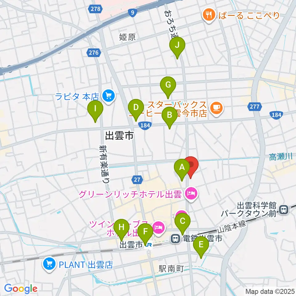 アツタ音楽教室 今市センター教室周辺のコンビニエンスストア一覧地図