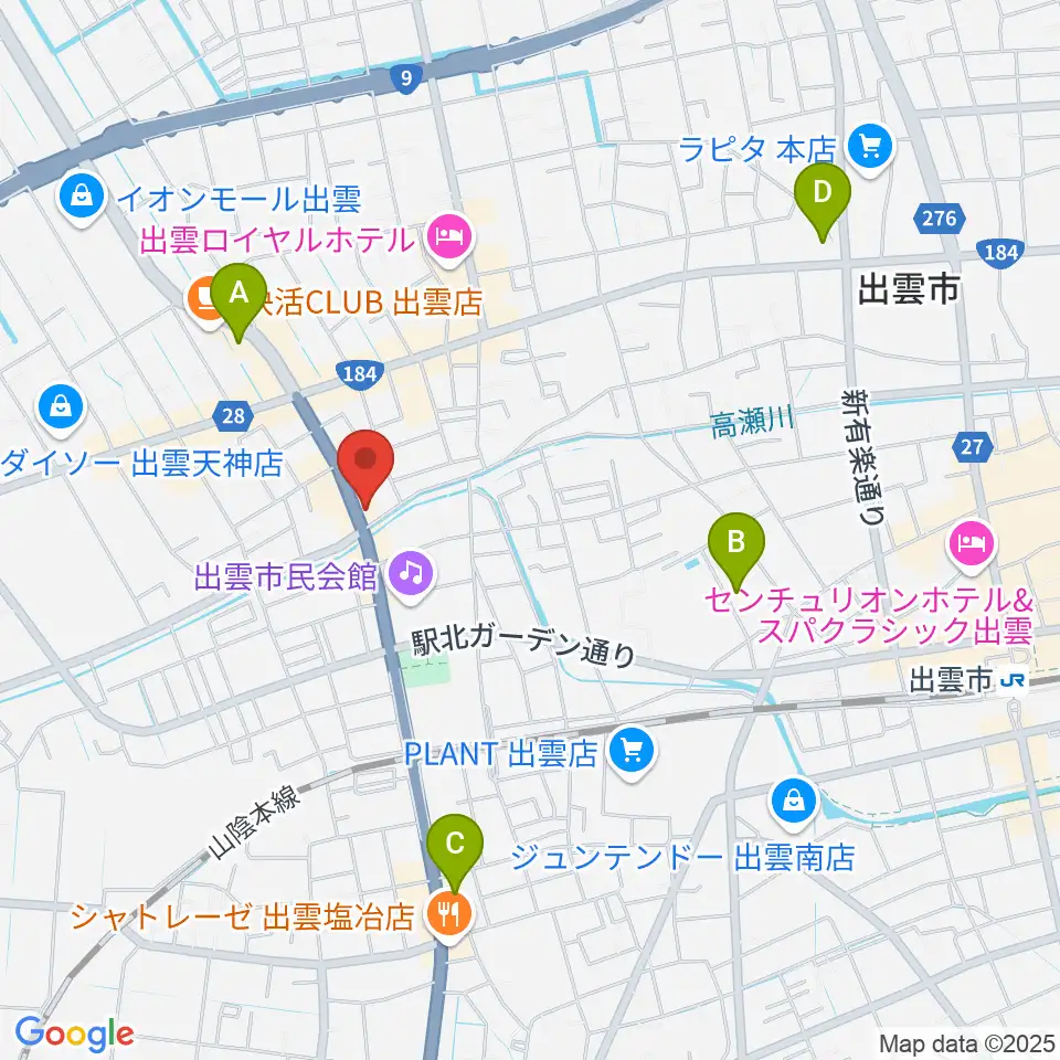 アツタ楽器周辺のコンビニエンスストア一覧地図