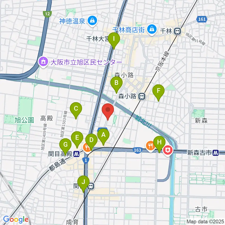 TEN-ON音楽教室周辺のコンビニエンスストア一覧地図