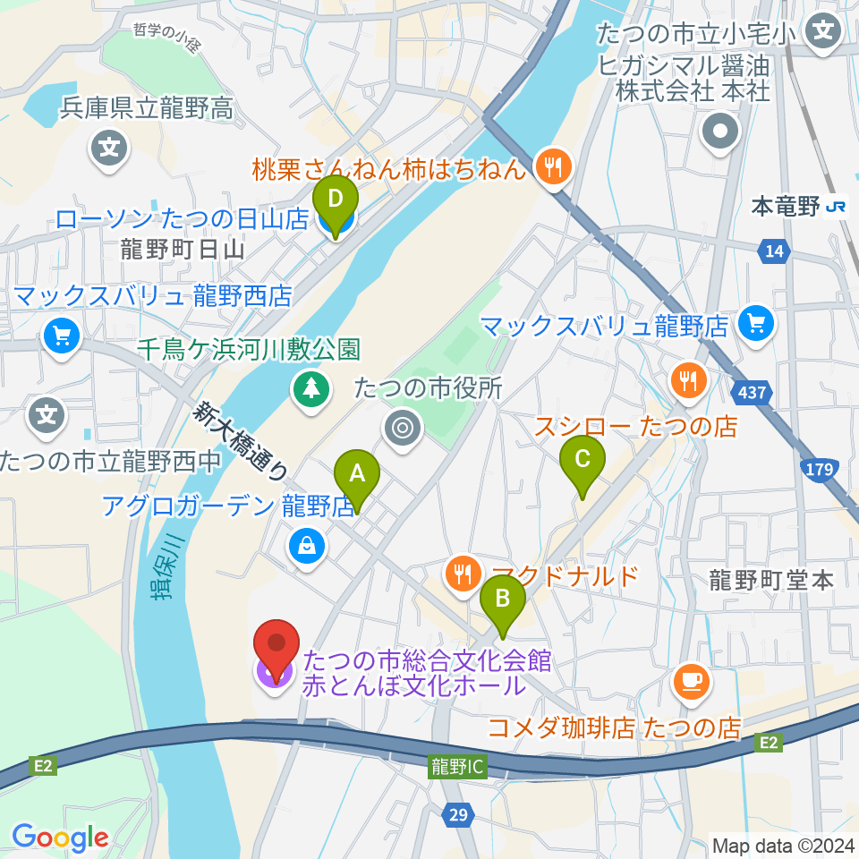 赤とんぼ文化ホール周辺のコンビニエンスストア一覧地図