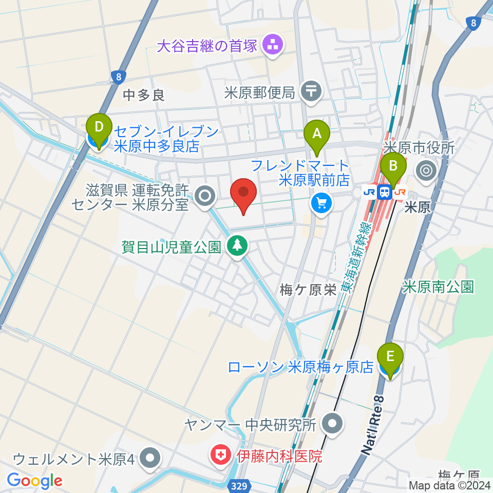 滋賀県立文化産業交流会館周辺のコンビニエンスストア一覧地図