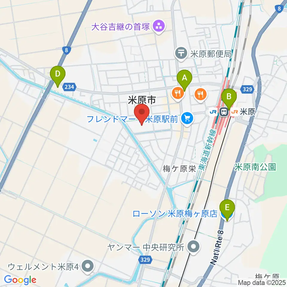 滋賀県立文化産業交流会館周辺のコンビニエンスストア一覧地図