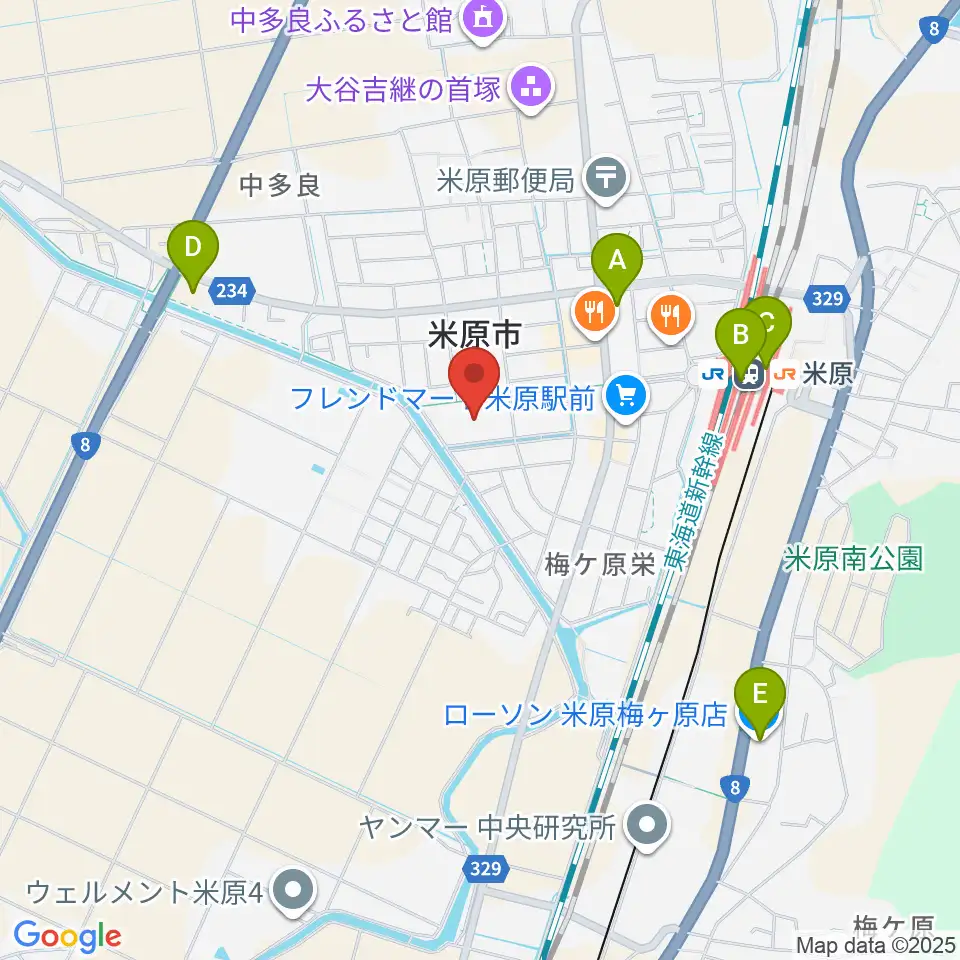滋賀県立文化産業交流会館周辺のコンビニエンスストア一覧地図