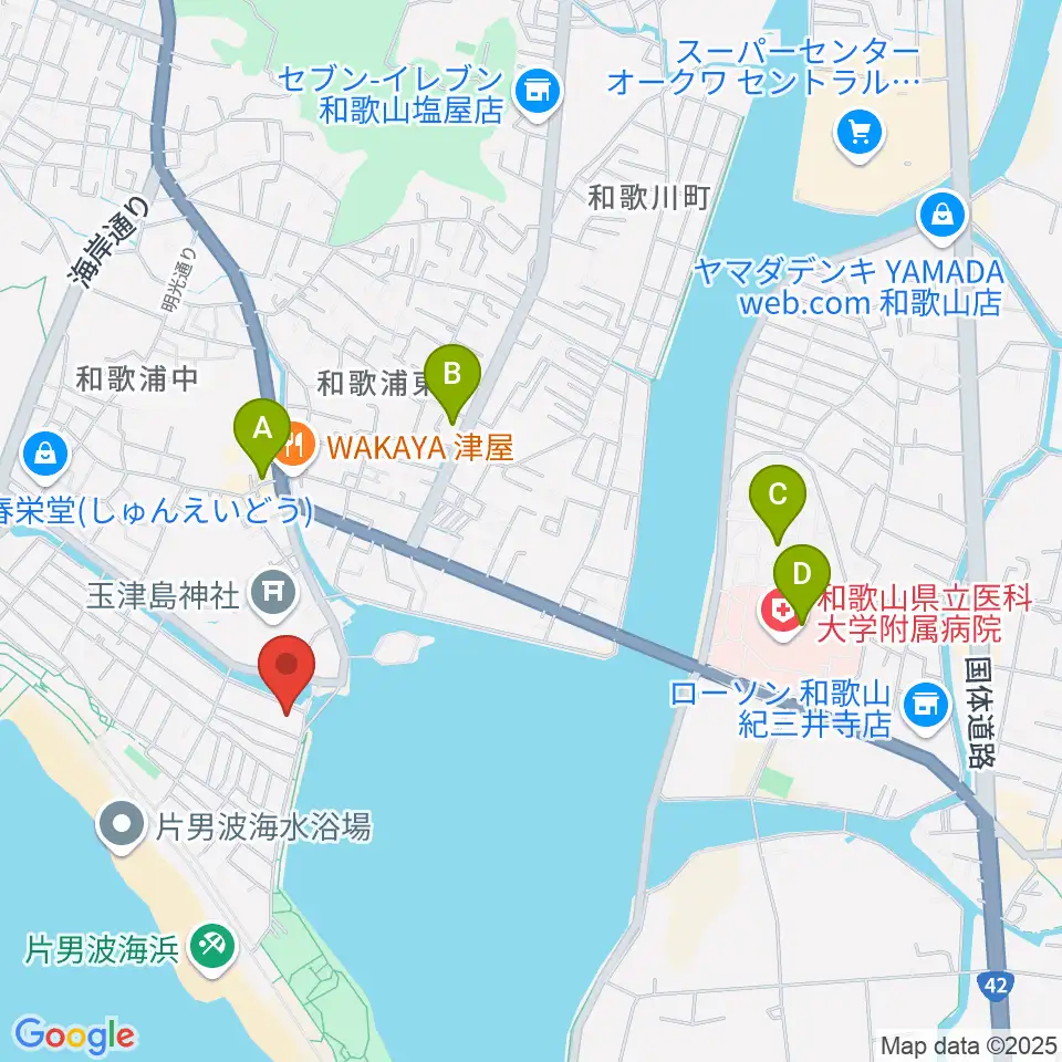 和歌の浦アート・キューブ周辺のコンビニエンスストア一覧地図