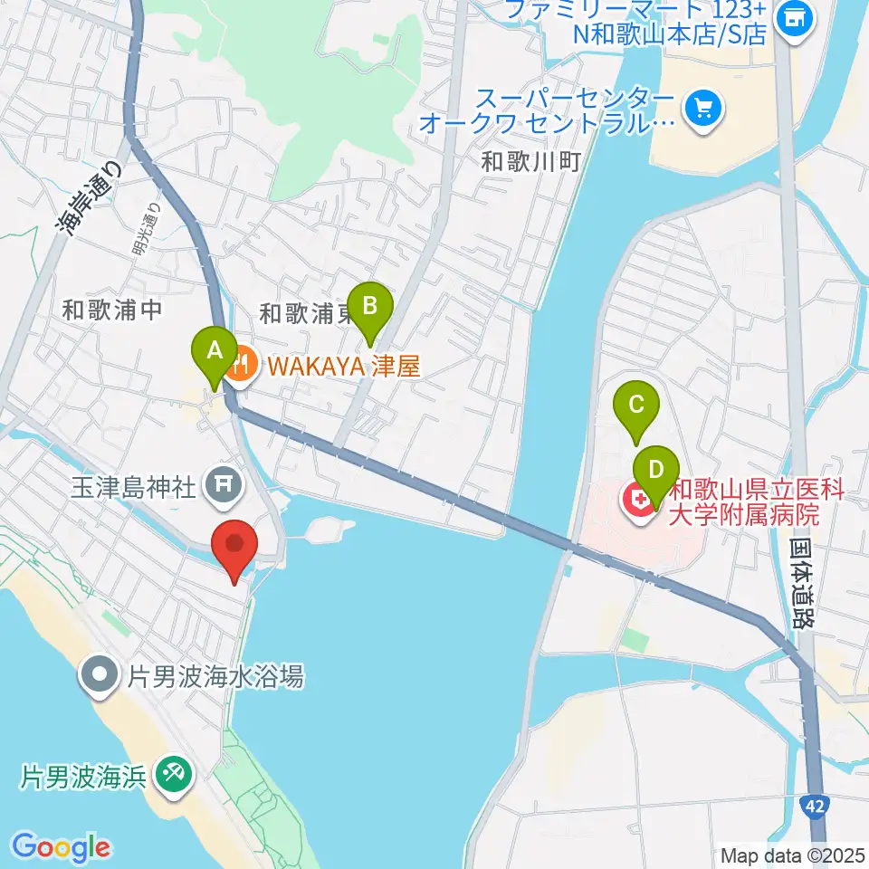 和歌の浦アート・キューブ周辺のコンビニエンスストア一覧地図