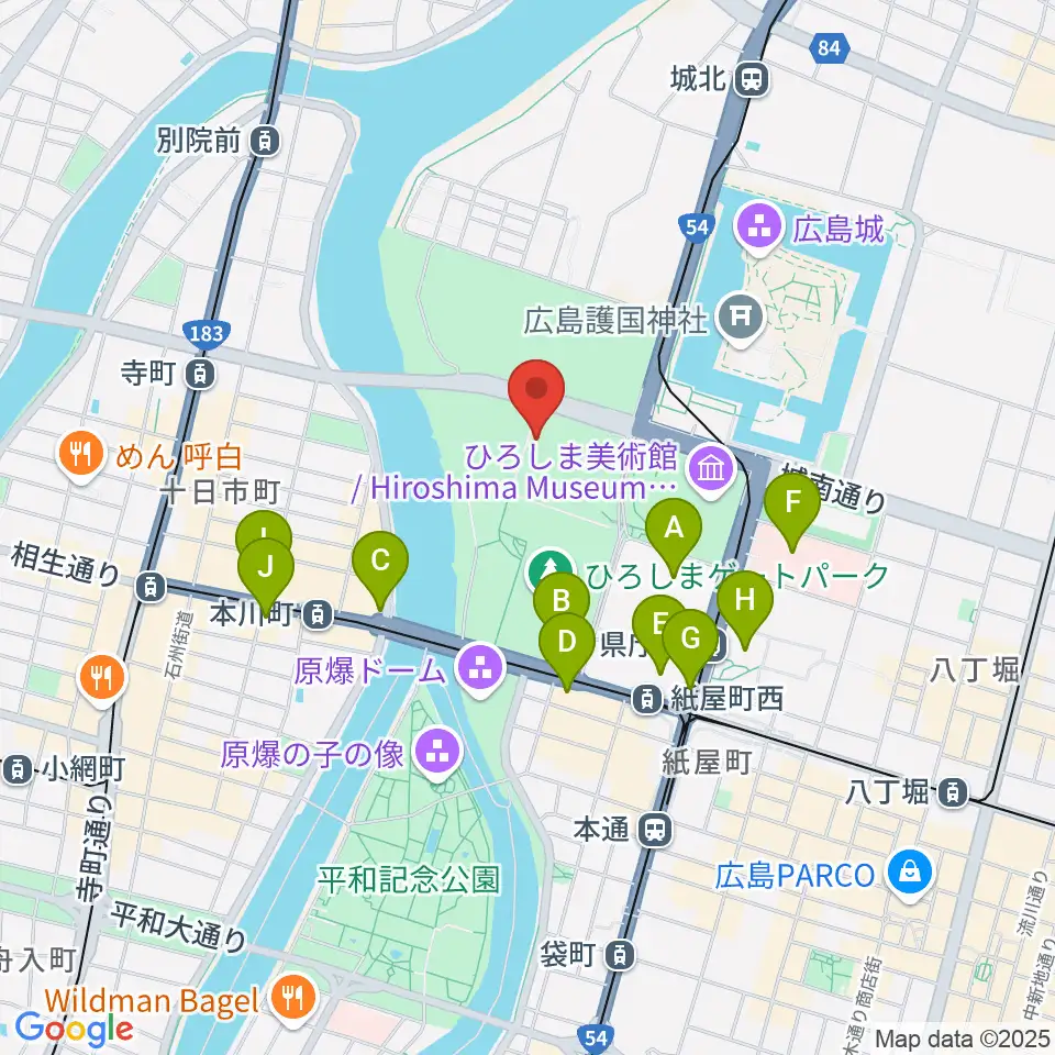 広島グリーンアリーナ周辺のコンビニエンスストア一覧地図