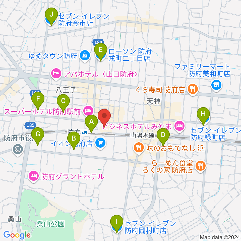 防府市地域交流センターアスピラート周辺のコンビニエンスストア一覧地図