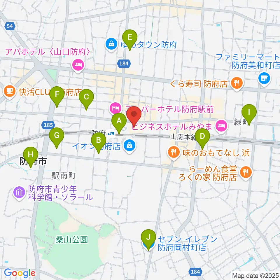防府市地域交流センターアスピラート周辺のコンビニエンスストア一覧地図