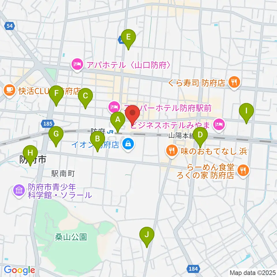 防府市地域交流センターアスピラート周辺のコンビニエンスストア一覧地図