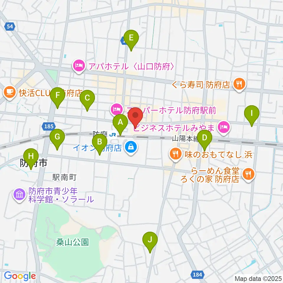 防府市地域交流センターアスピラート周辺のコンビニエンスストア一覧地図