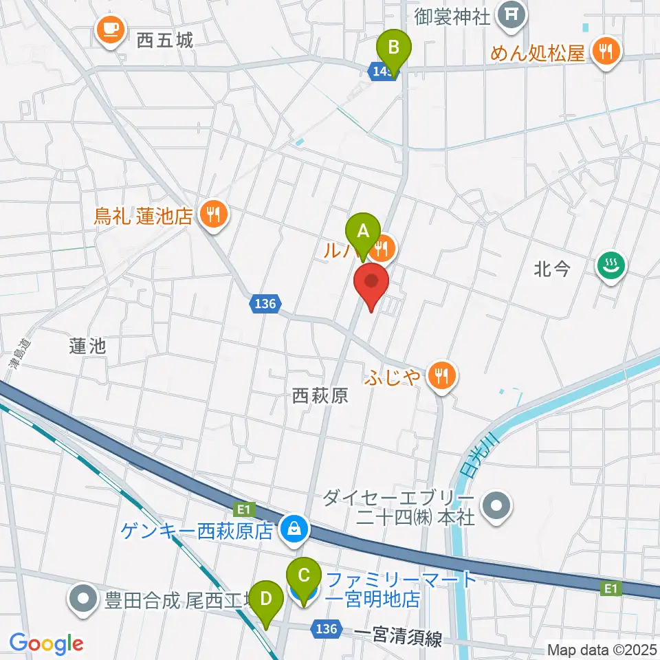 ピアノの楽園周辺のコンビニエンスストア一覧地図