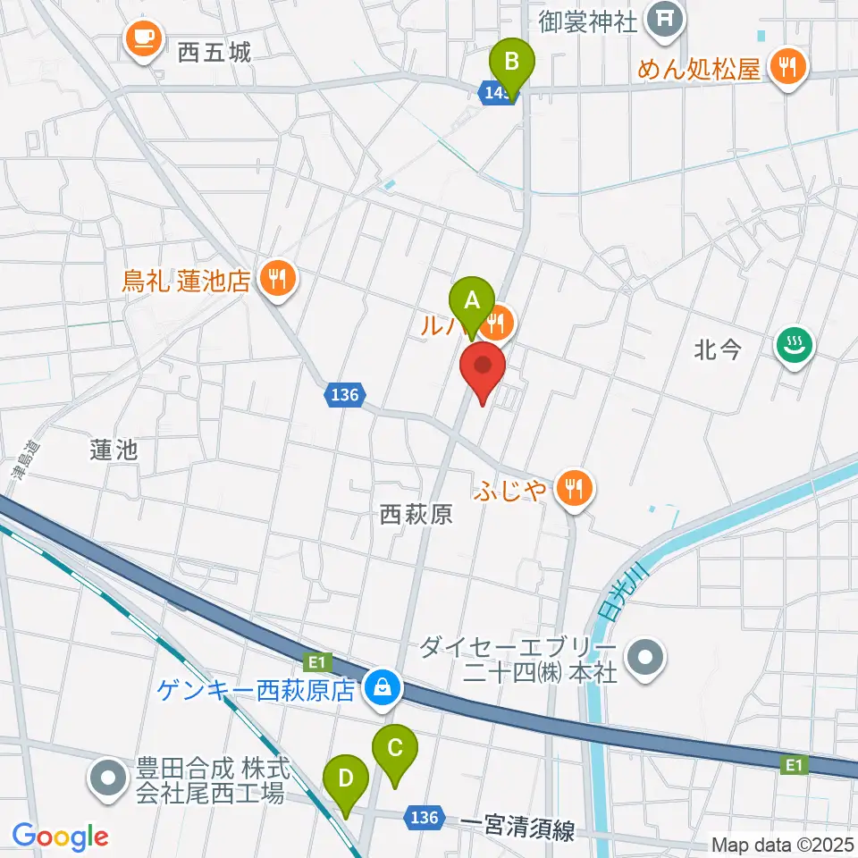 ピアノの楽園周辺のコンビニエンスストア一覧地図