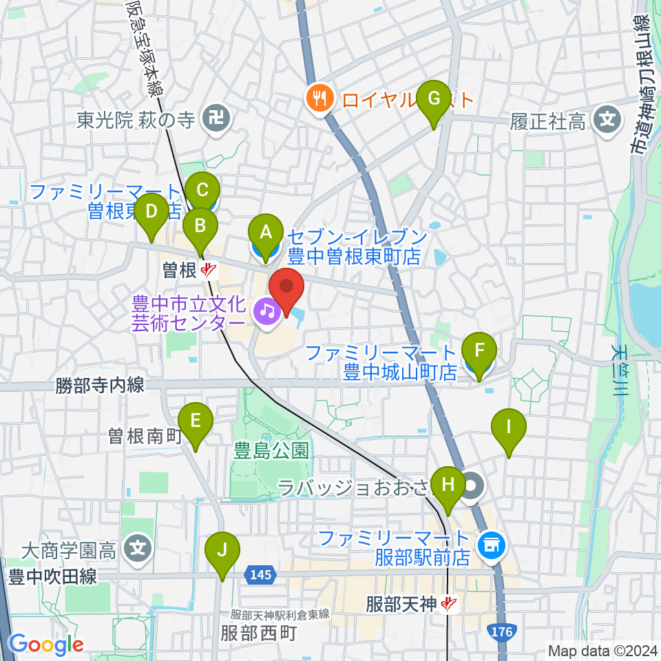 アクア文化ホール周辺のコンビニエンスストア一覧地図