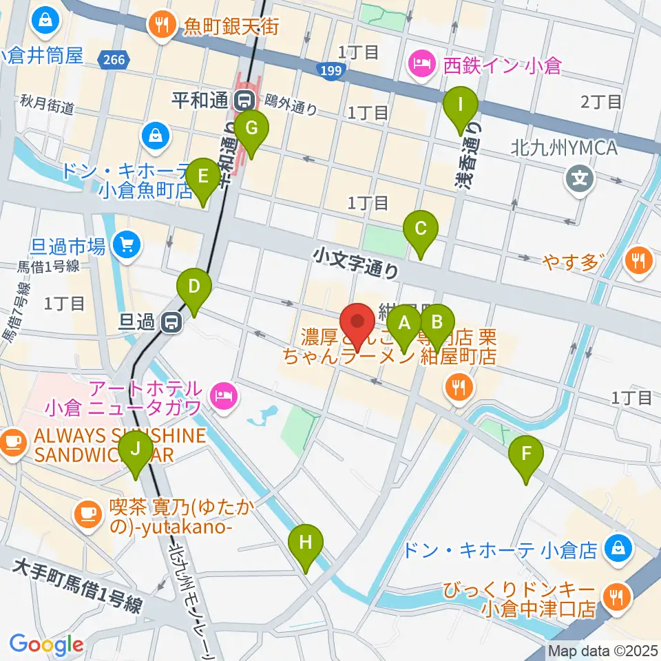 小倉UN kokura周辺のコンビニエンスストア一覧地図