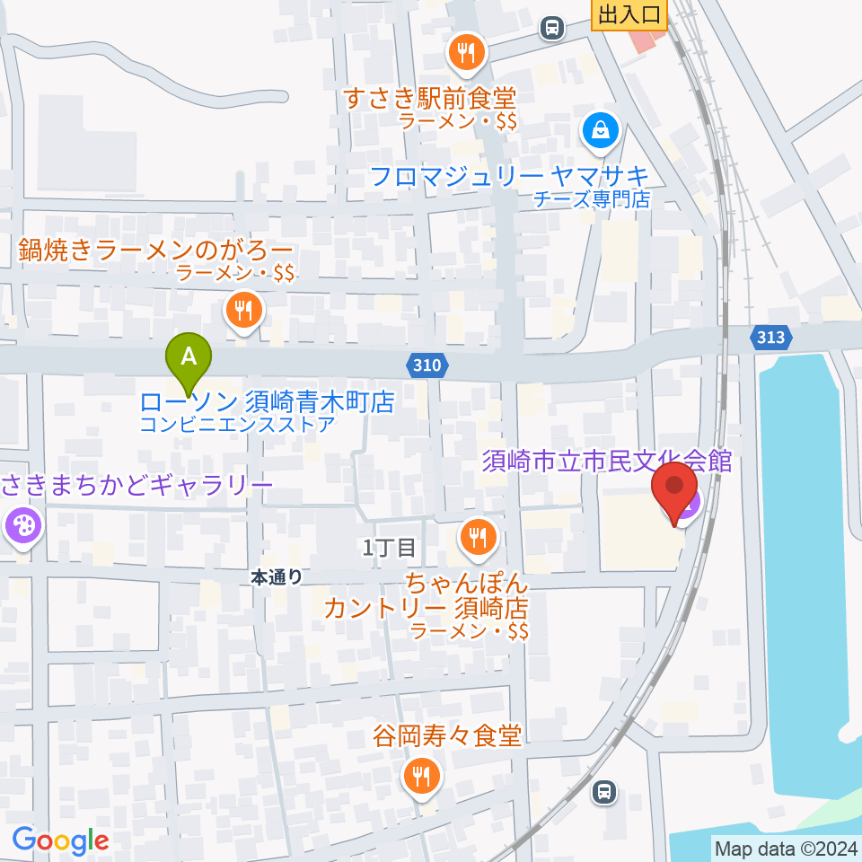 須崎市立市民文化会館周辺のコンビニエンスストア一覧地図