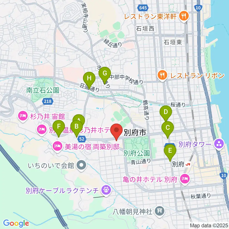 別府ビーコンプラザ・フィルハーモニアホール周辺のコンビニエンスストア一覧地図