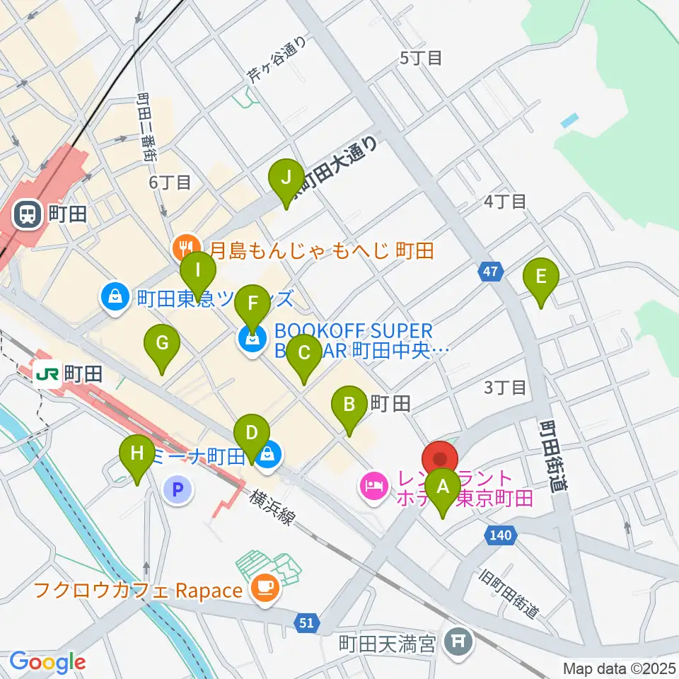 町田アイビー周辺のコンビニエンスストア一覧地図