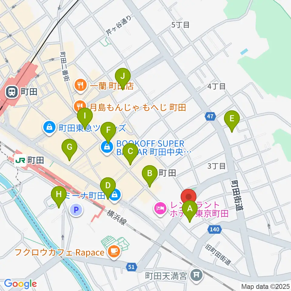 町田アイビー周辺のコンビニエンスストア一覧地図