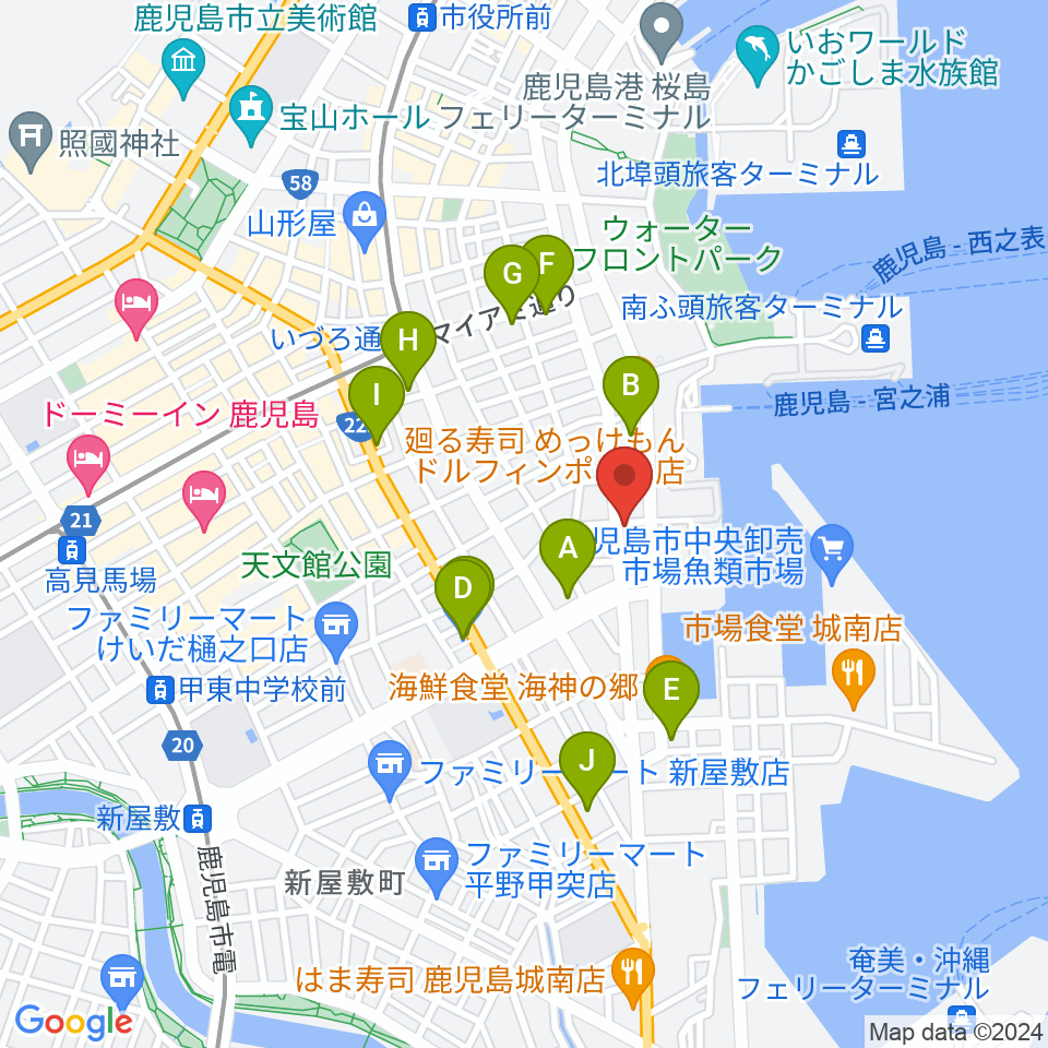 Sitieraホール周辺のコンビニエンスストア一覧地図