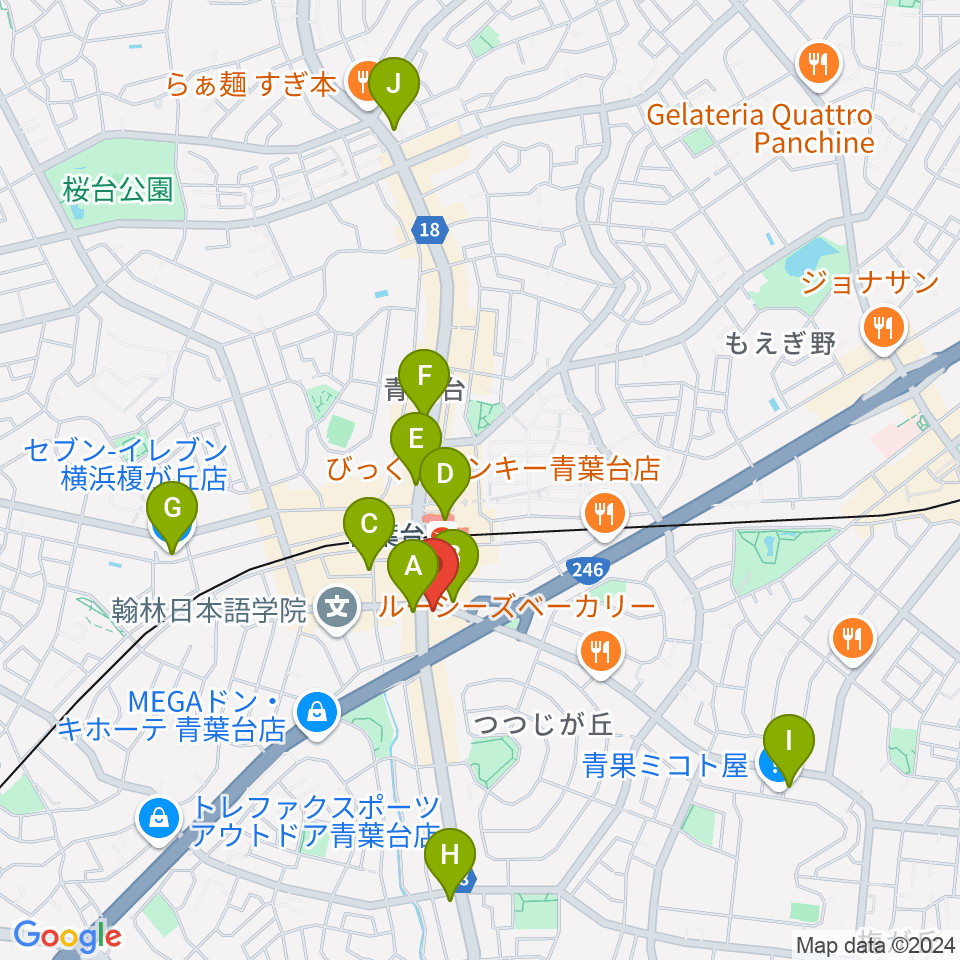 井桁ギター教室周辺のコンビニエンスストア一覧地図