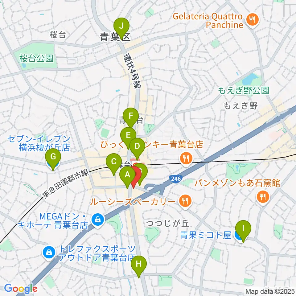 井桁ギター教室周辺のコンビニエンスストア一覧地図