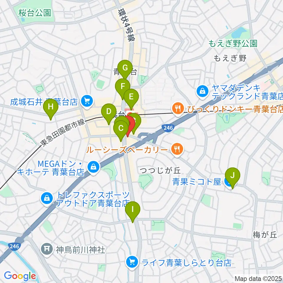 井桁ギター教室周辺のコンビニエンスストア一覧地図