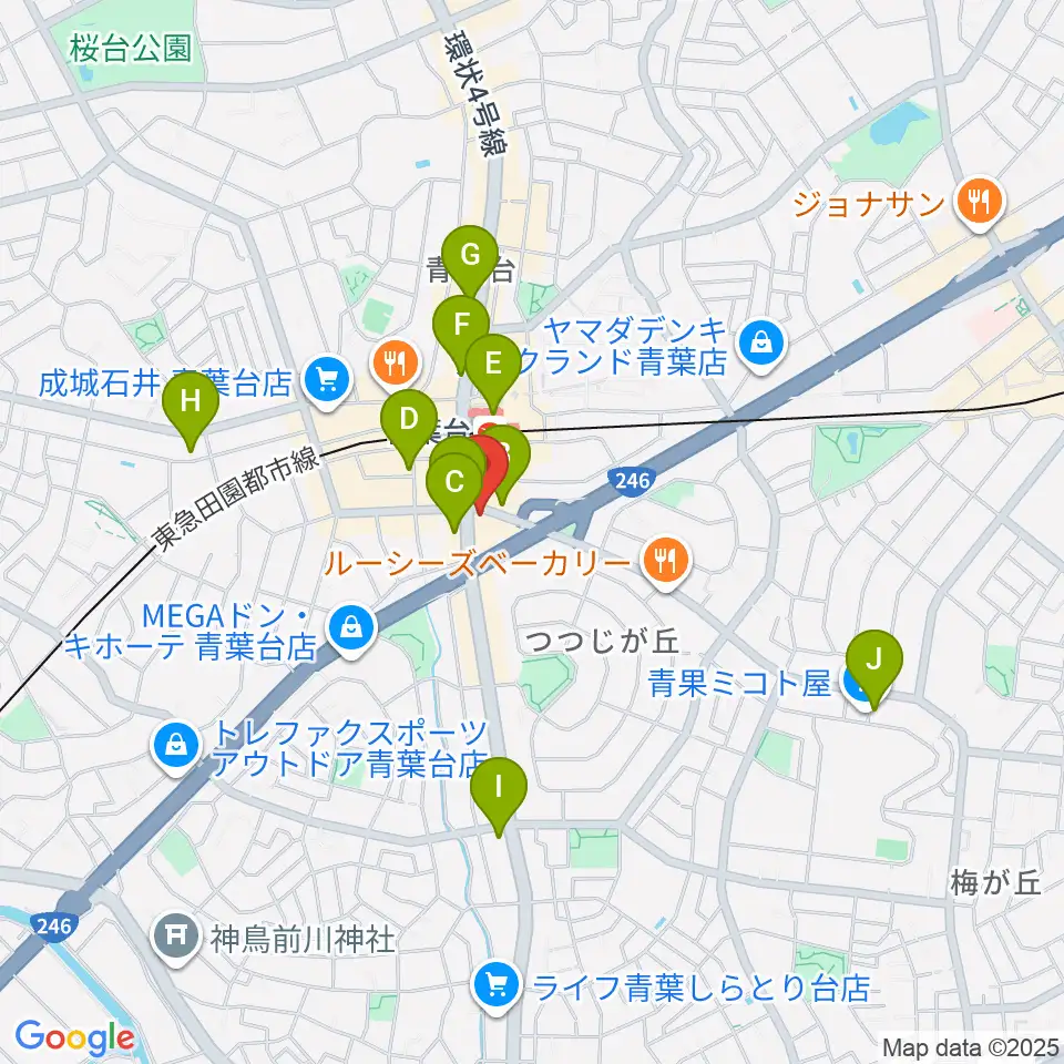 井桁ギター教室周辺のコンビニエンスストア一覧地図