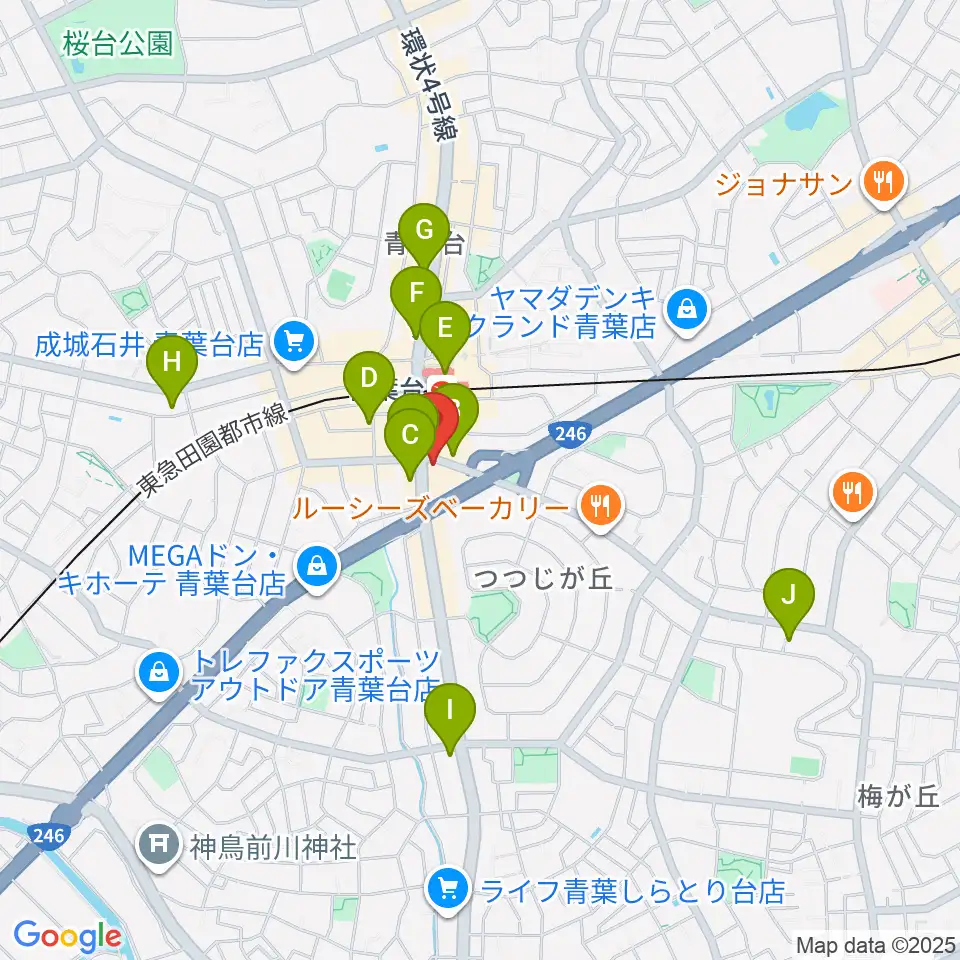 井桁ギター教室周辺のコンビニエンスストア一覧地図