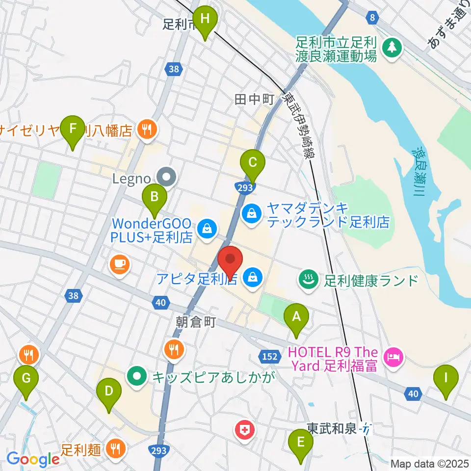 足利カルチャーセンター周辺のコンビニエンスストア一覧地図