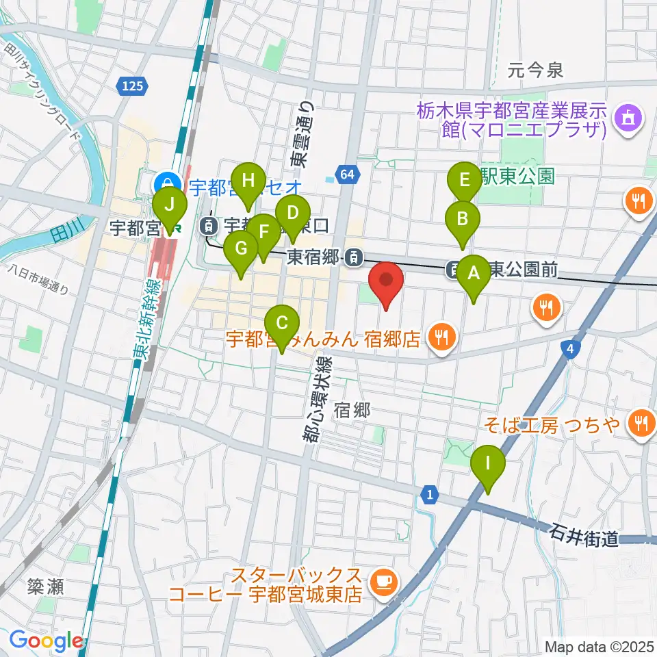 アコースティックスタジオ周辺のコンビニエンスストア一覧地図